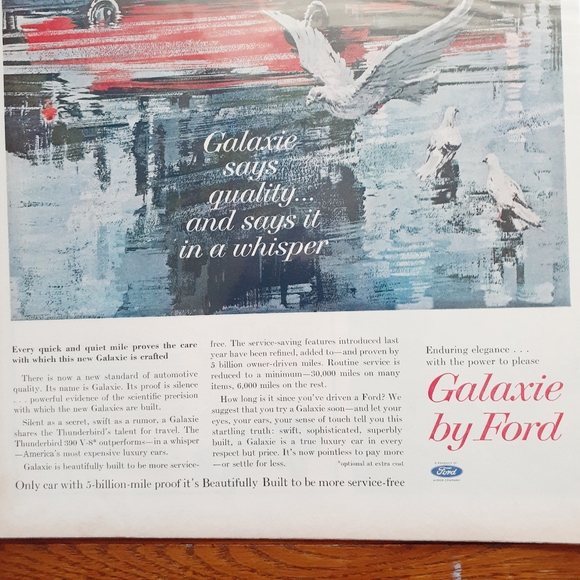 VTG 1961 Ford Galaxie Automobile Magazine Print Ad - Picture 4 of 8